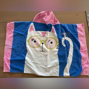 Cute Cat Pottery Barn Kids Hooded Towel in Blue and Pink - Hannah